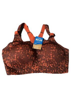 Brooks NWT 36DD Dare Racerback Sports Bra Glitch Print Wicking Adjustable